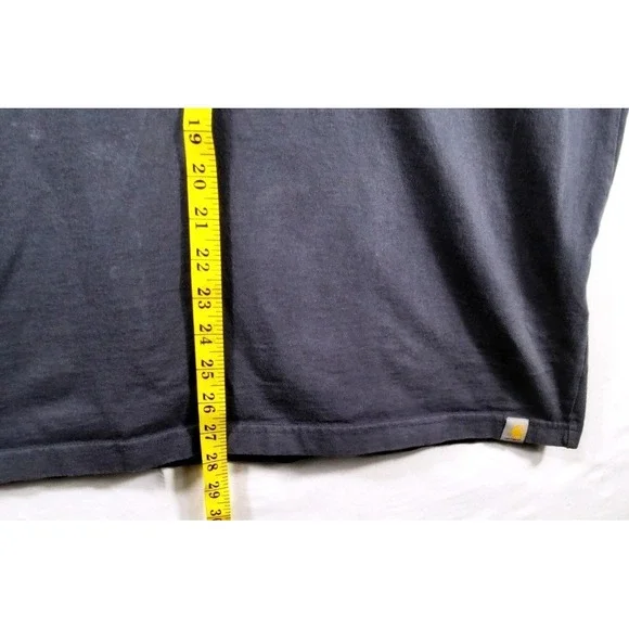 Carhartt Mens L Relaxed Fit Cotton Gray Blue Pine Forest Graphic Pocket T Shirt - Picture 11 of 12